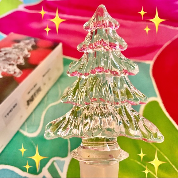 NIB Mikasa Crystal Christmas Tree Wine Stopper - Picture 2 of 9